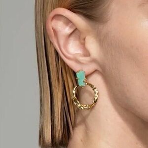 Alexis Bittar Amazonite Mobile Door Knocker Earrings